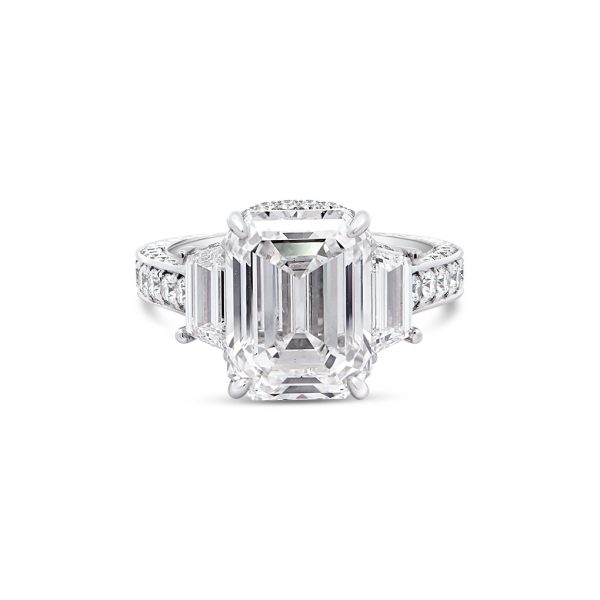Jack Kelége emerald cut 3-stone engagement ring - LPR826