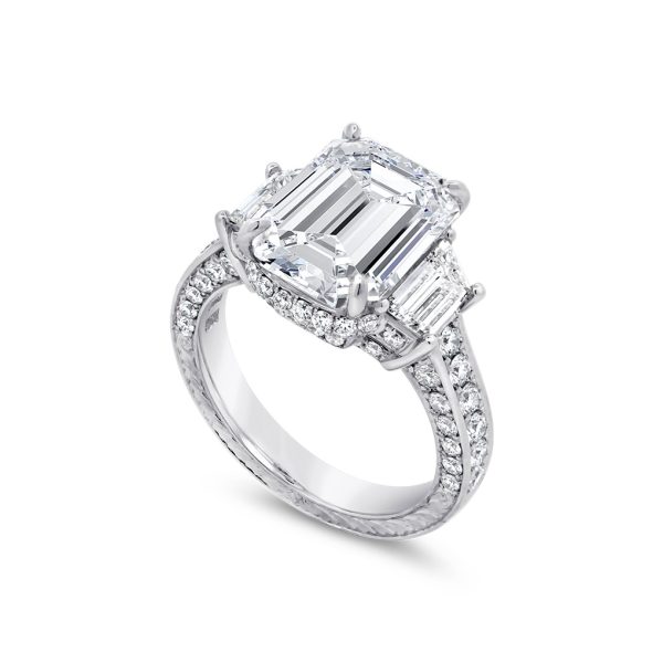 Emerald Cut 3-Stone Engagement Ring - LPR826