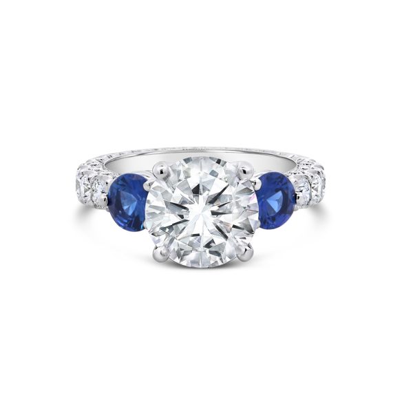 Jack Kelége diamond and sapphire 3-stone engagement ring - KGR1260S