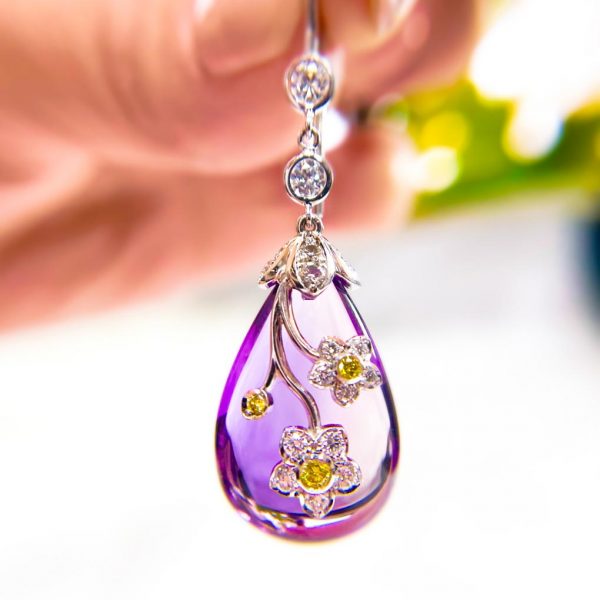 Jack Kelége amethyst and diamond earrings - KPE284