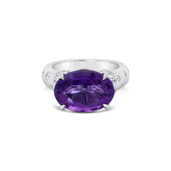 Jack Kelége amethyst ring with diamond accent - KGR167