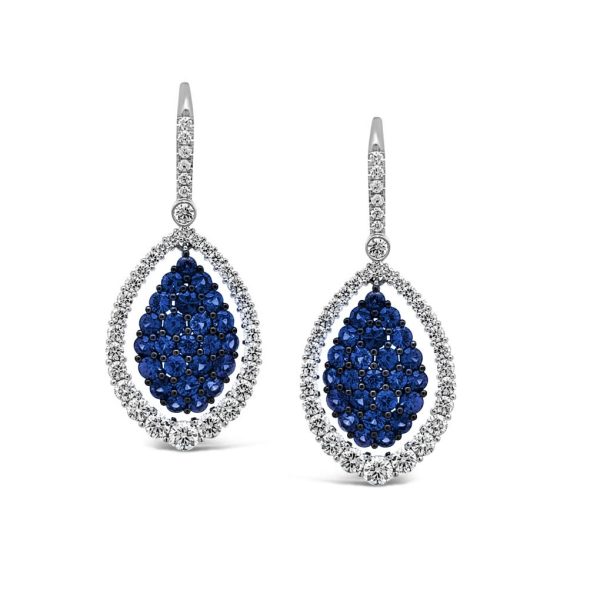 Jack Kelege sapphire and diamond drop earrings - KGE254S
