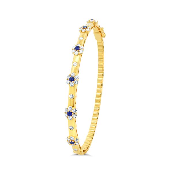 Diamond Flower Bangle Bracelet - KGB159FY