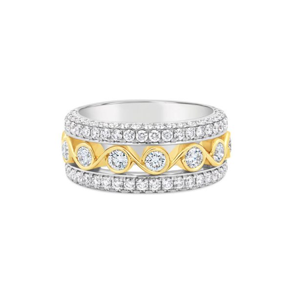 Two Tone Diamond Scroll Band - KGBD251Y