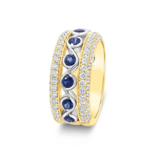 Jack Kelége sapphire and diamond anniversary band in 18k gold - KGBD251YS
