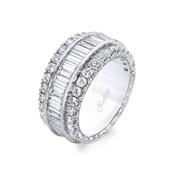 Jack Kelége baguette diamond band set in platinum - KPBD815