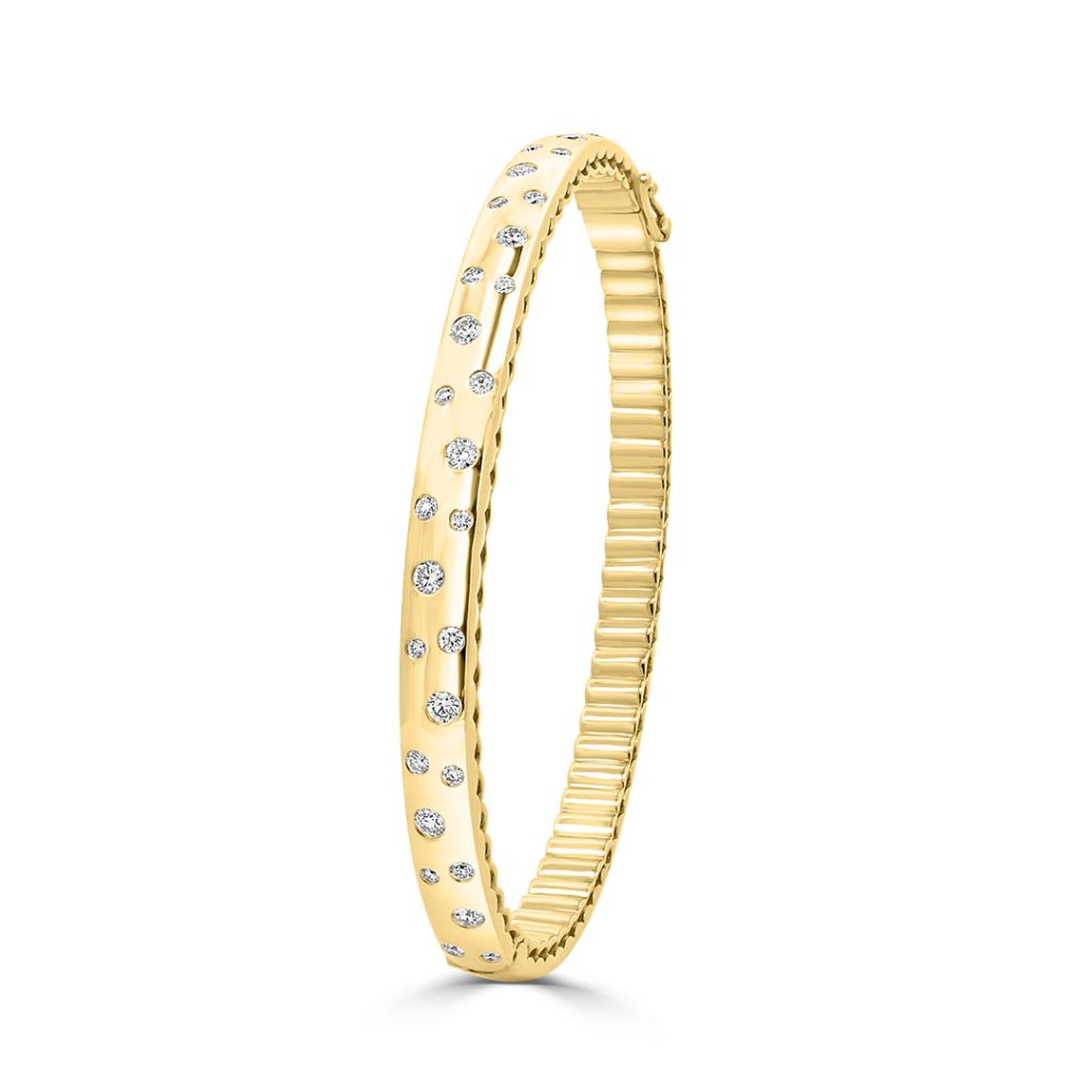 Jack Kelege yellow gold diamond bangle bracelet - KGB181YM