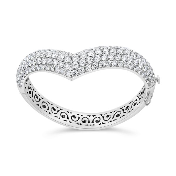 Diamond Chevron Bangle Bracelet - KGB185