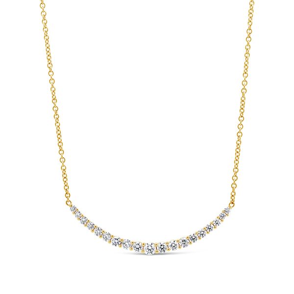 Jack Kelége diamond curved bar necklace - KGN184Y