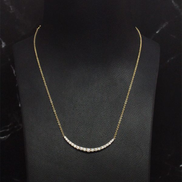 Diamond Curved Bar Necklace - KGN184Y