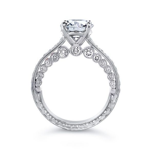 Solitaire Engagement Ring with Profile Diamonds - KPR770