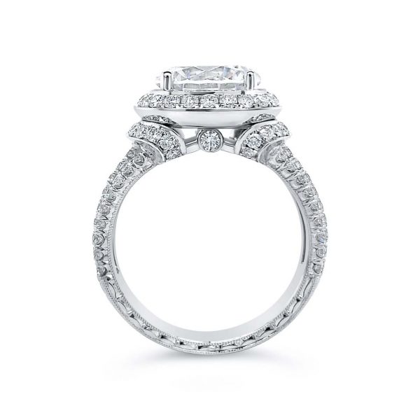 Diamond Halo Split Shank Engagement Ring - KGR1026