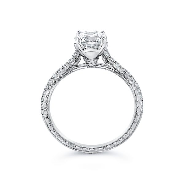 18k White Gold Round Solitaire Diamond Engagement Ring - KGR1035