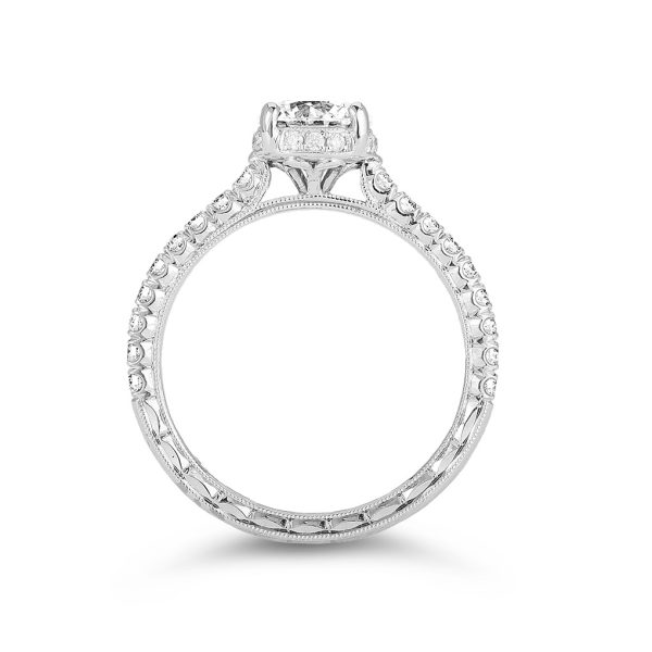 Diamond Pavé Solitaire Engagement Ring - KGR1039