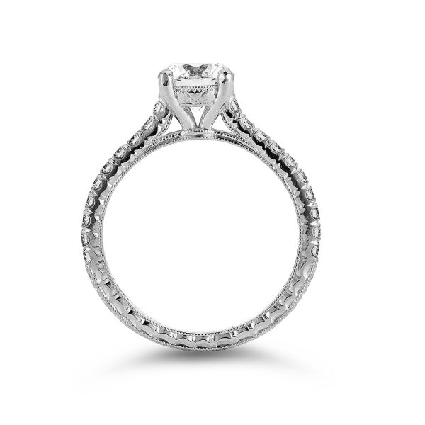 Diamond Pavé Solitaire Engagement Ring - KGR1040