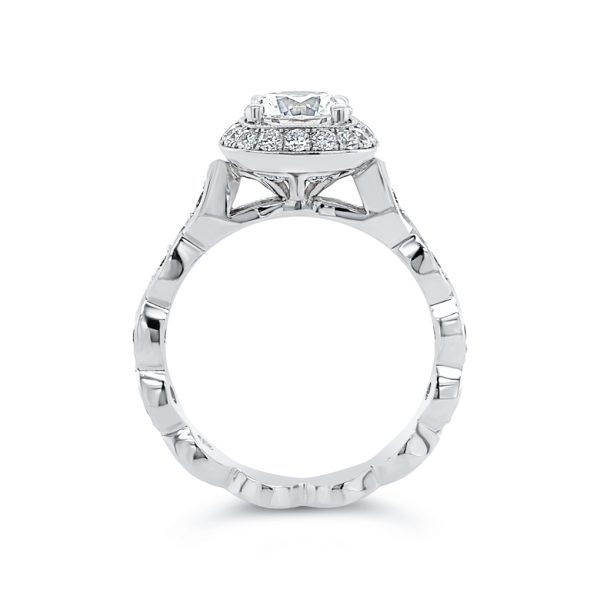 Twisted Band Diamond Halo Engagement Ring - KGR1115