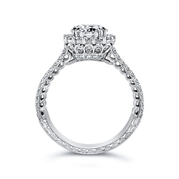 Diamond Halo Split Shank Engagement Ring - KGR1123