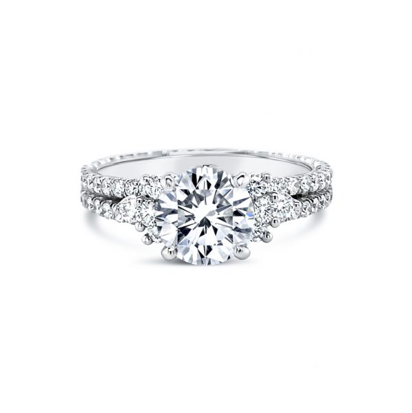 Jack Kelége diamond engagement ring with side stones - KGR1134