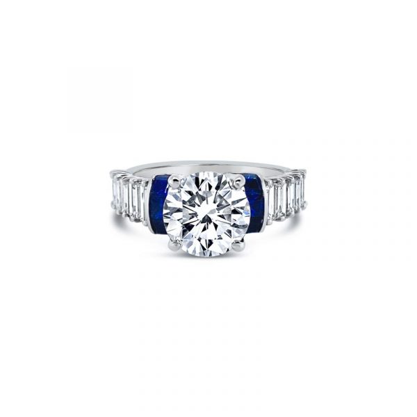 Jack Kelége diamond engagement ring with sapphire accent - KGR1236S