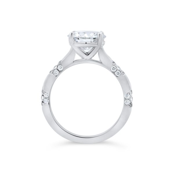Round Solitaire Diamond Cluster Engagement Ring - KGR1290
