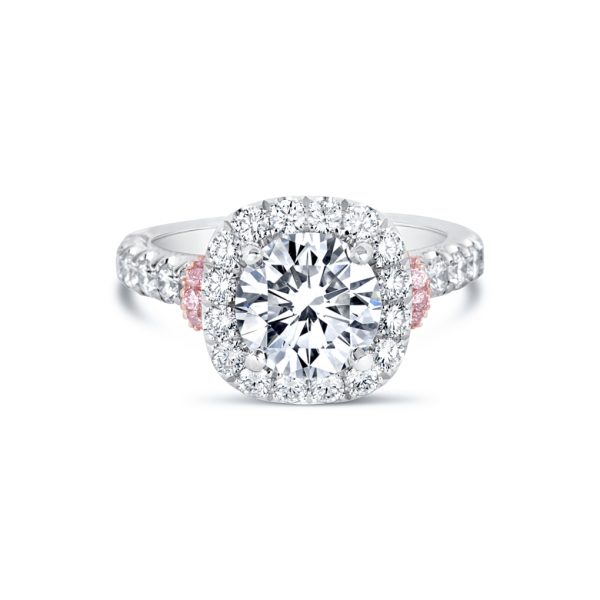 Jack Kelége platinum engagement ring with pink diamonds - KPR766
