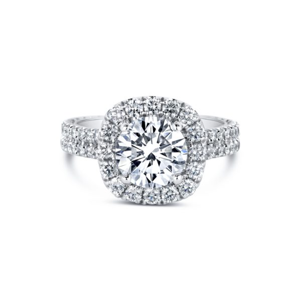 Jack Kelége diamond halo engagement ring with double band - KPR717