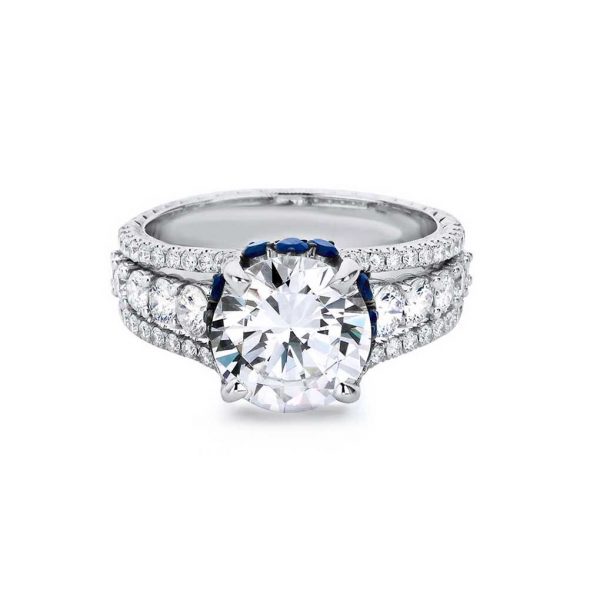 Jack Kelége diamond engagement ring with sapphire accent - KGR1233S