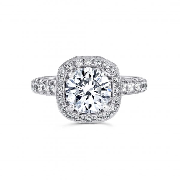 Jack Kelége diamond halo engagement ring - KGR1027