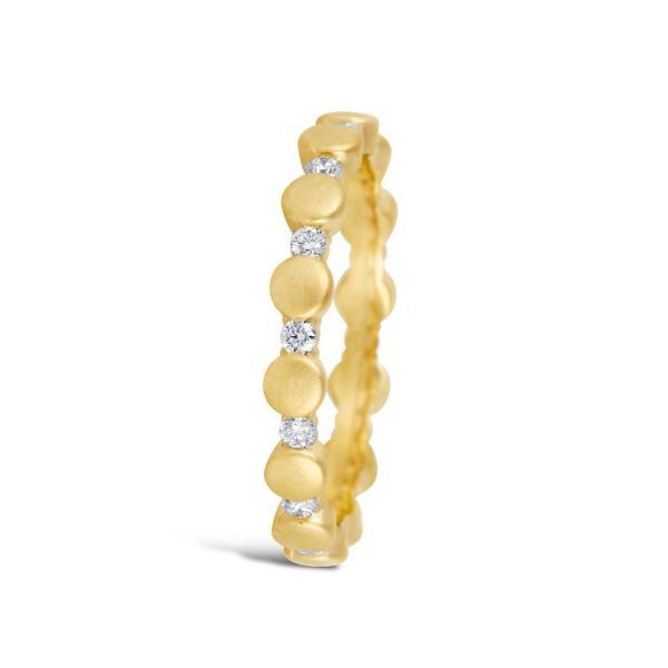 Jack Kelége - matte gold diamond stacking band - KGBD208Y