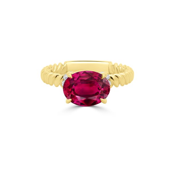 Jack Kelége tourmaline ring on twisted gold band - KGR168