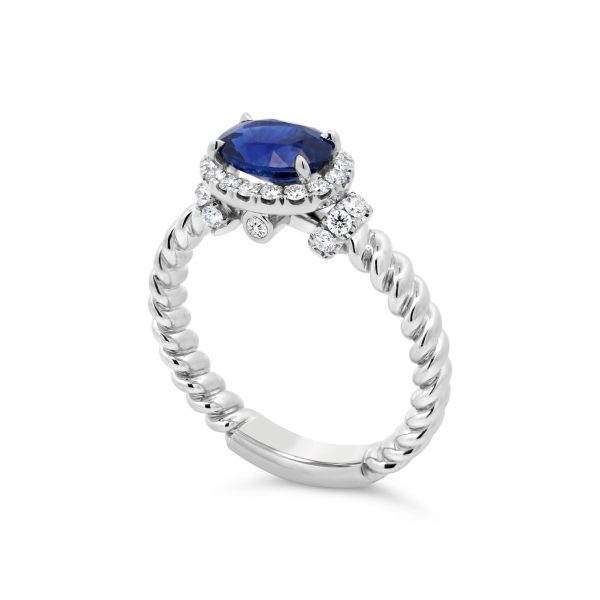 East-West Oval Sapphire and Diamond Ring - KGR170S