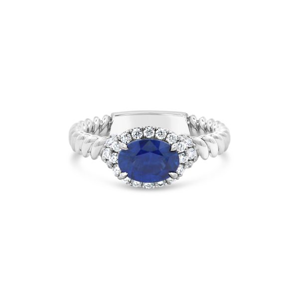 Jack Kelége east-west set sapphire and diamond ring - KGR170S