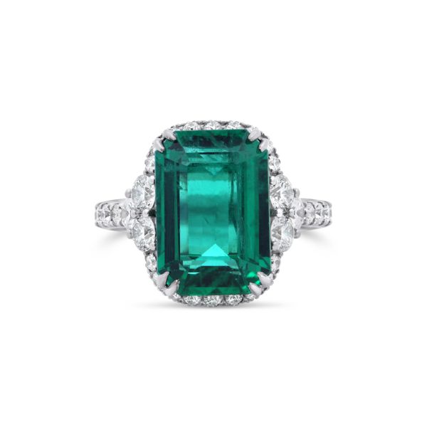Jack Kelége emerald and diamond ring set in platinum - KPR829
