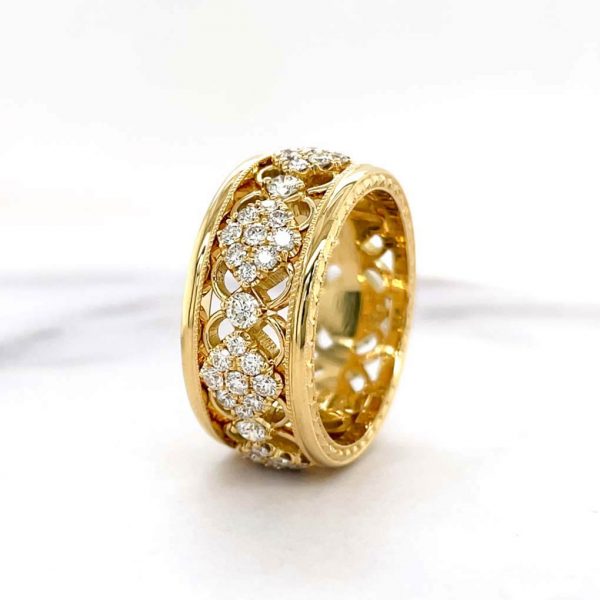 Jack Kelége wide diamond band - KGBD234
