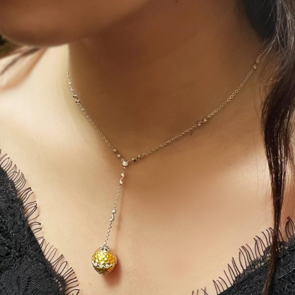 Jack Kelége yellow gold diamond drop necklace - KGN182