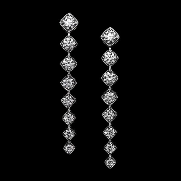 Graduating Diamond Drop Earrings - KGE240