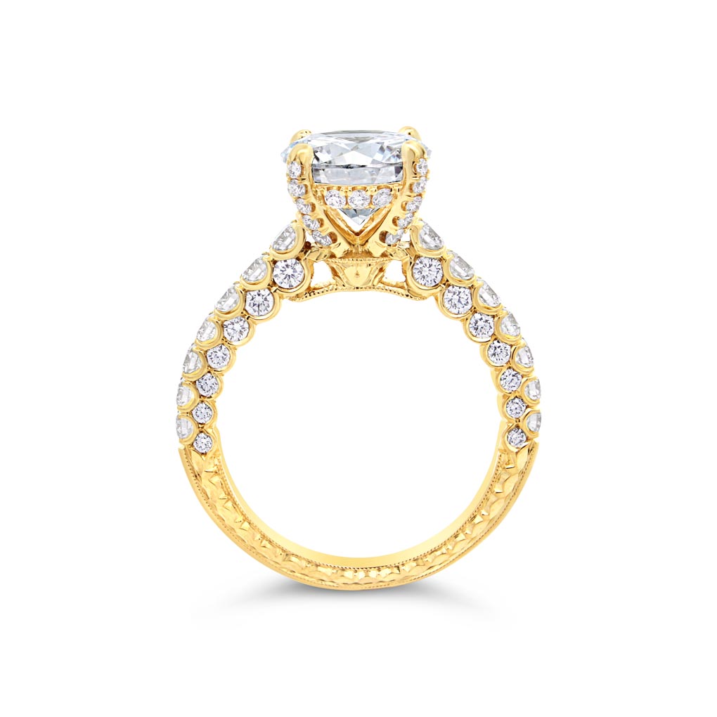 Three-Sided Diamond Engagement Ring - KGR1288Y