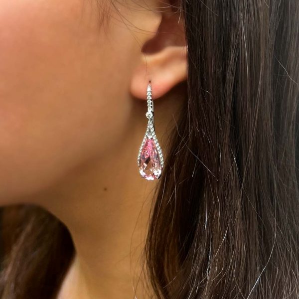 Jack Kelége morganite and diamond drop earrings - KGE210