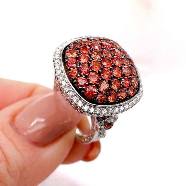 Orange Sapphire and Diamond Ring - KGR153OR