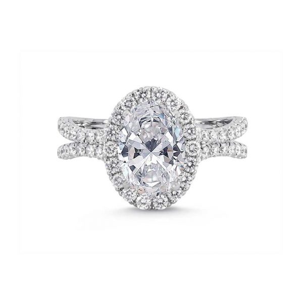 Jack Kelége oval diamond engagement ring with split band - KGR1216