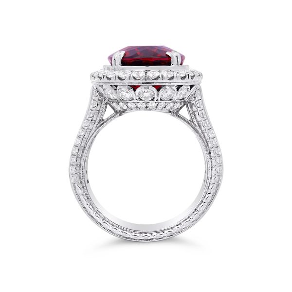 Oval Rubellite Tourmaline and Diamond Ring - KGR140