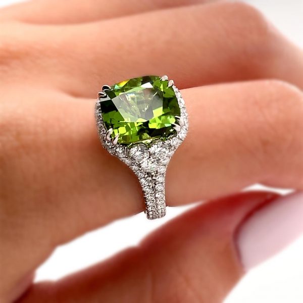Jack Kelége peridot & diamond ring - KGR157