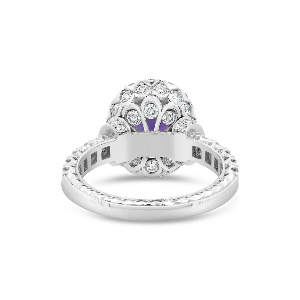 Jack Kelége oval purple sapphire and diamond halo ring - KGR154