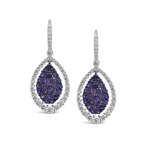 Jack Kelége purple sapphire and diamond earrings - KGE243PS