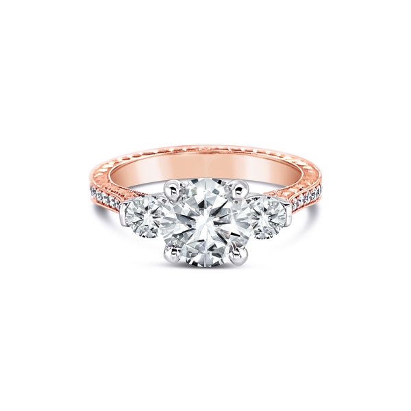 Jack Kelége rose gold 3-stone diamond engagement ring - KGR1175P
