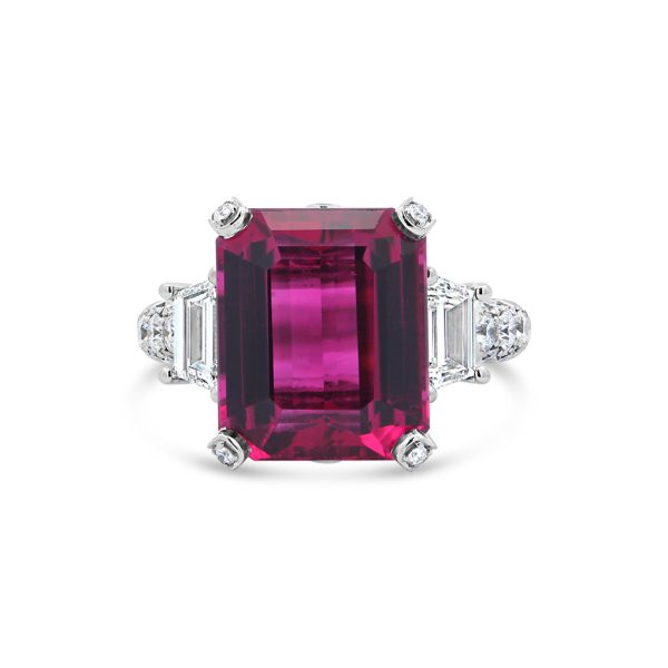 Jack Kelége Rubellite tourmaline 3-stone ring - KPR828