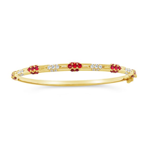 Jack Kelége ruby & diamond bracelet set in 18k yellow gold - KGB169YR