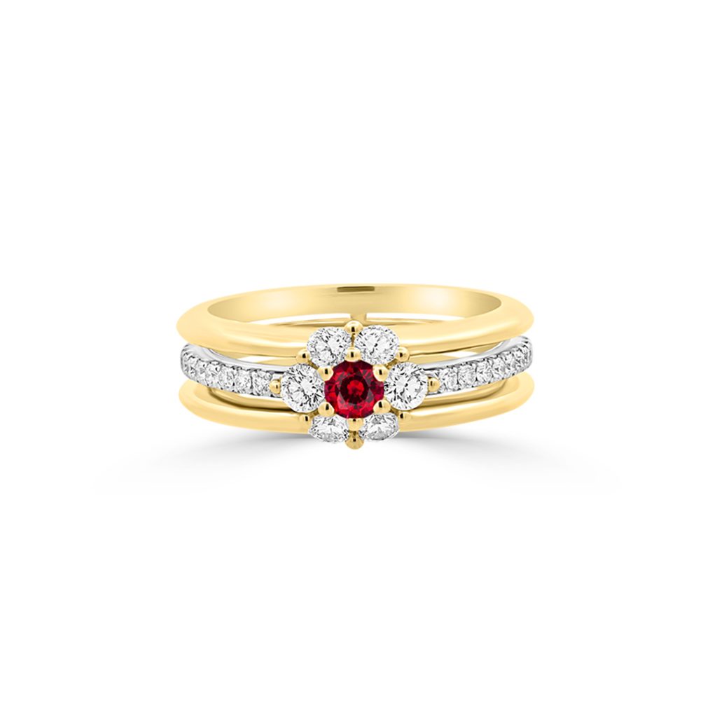 Jack Kelége ruby and diamond flower band - KGBD262YR