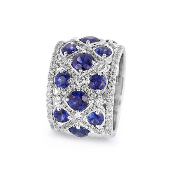 Jack Kelége sapphire and diamond band - KPBD788