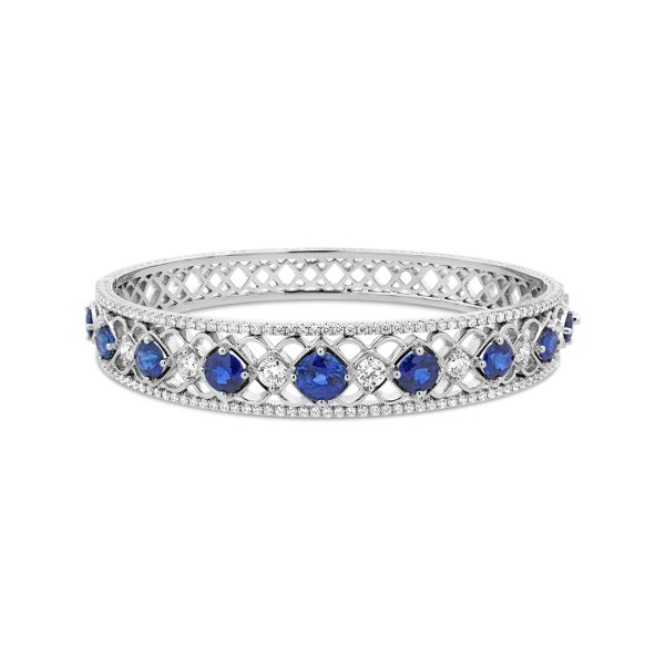 Sapphire and Diamond Bangle Bracelet - KGB190S